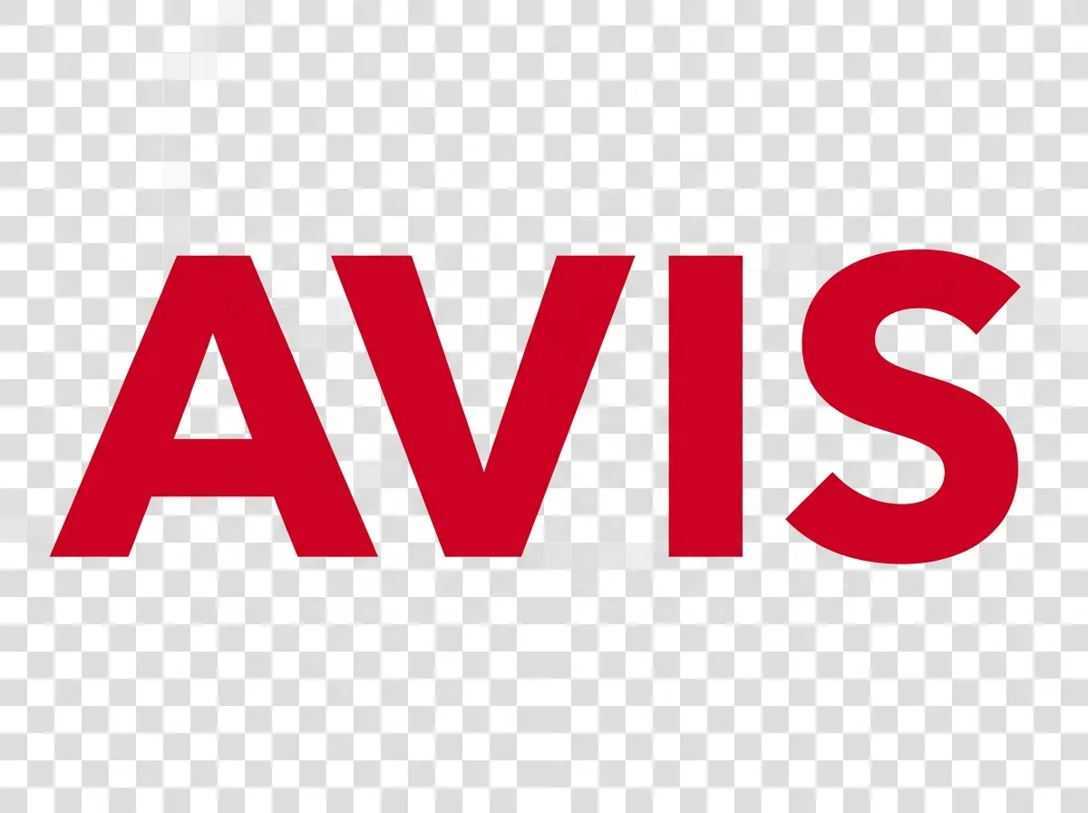 Avis Car Rental official logo, red brand mark on transparent background